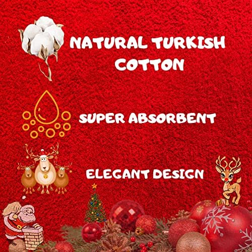 מגבות לחג המולד טורקיות לחדר אמבטיה | מגבות מטבח לחג המולד, קישוטים רקומים, סט דקורטיבי כותנה גדולה של 2 יחידות, Toallas para el cuerpo